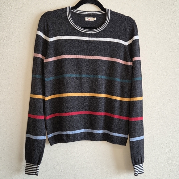Faherty Cotton Cashmere Surf Sweater in Multi Ski Stripe Sz S Fall Cozy Casual - Picture 1 of 7